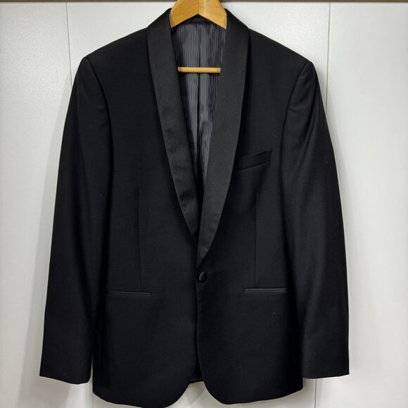 Calvin Klein Super 100s Skinny Satin Lapel Tuxedo Jacket 100% Wool – 38R - Picture 1 of 9